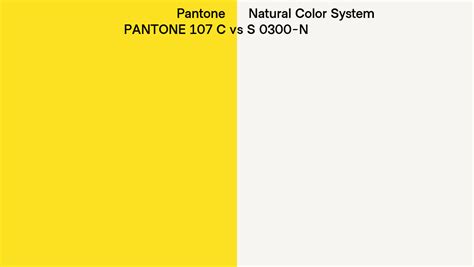 Pantone 107 C Vs Natural Color System S 0300 N Side By Side Comparison