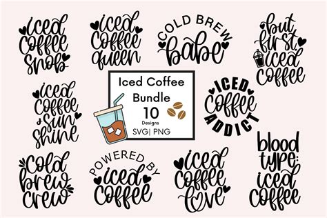 Iced Coffee Svg Bundle Gráfico Por Anitaalyialettering · Creative Fabrica