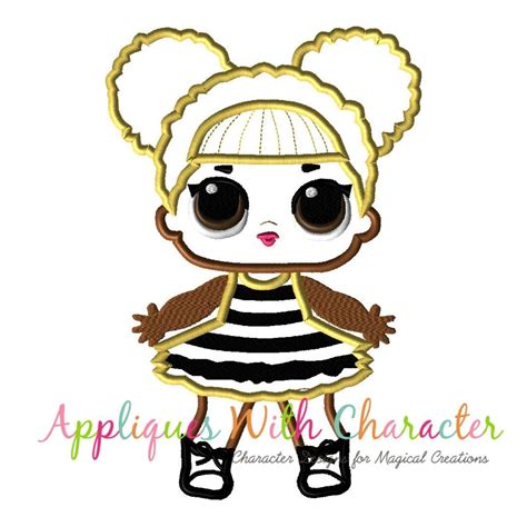 Lol Doll Glitter Applique Design By Appliques With Character Applique