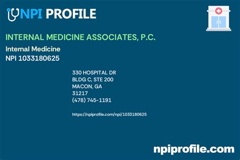 INTERNAL MEDICINE ASSOCIATES P C NPI Internal Medicine In Macon GA