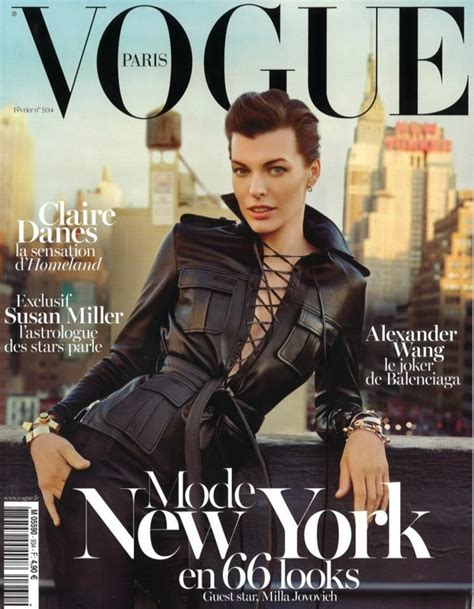 Vogue Paris Febrero French Vogue Vogue Paris Cover Milla Jovovich