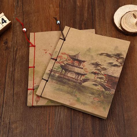 Tradtional Chinese Ancient Design Notebook Stitching Binding Kraft