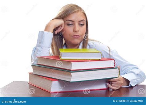 Bored Woman Studying Stock Images Image 34138464