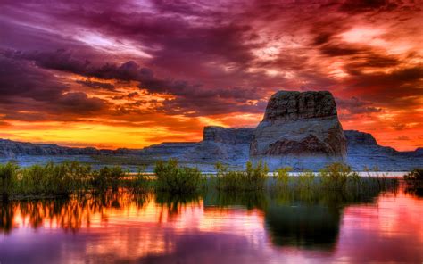 Sky High Resolution Resolution Sunset Scenery 4k Arizona Lake Water