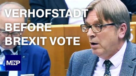 Guy Verhofstadt Speech On Brexit And Sovereignty Youtube