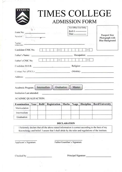 Admission Forms - Times College