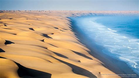 Hd Wallpaper Where The Namib Desert Meets The Atlantic Ocean Namibia