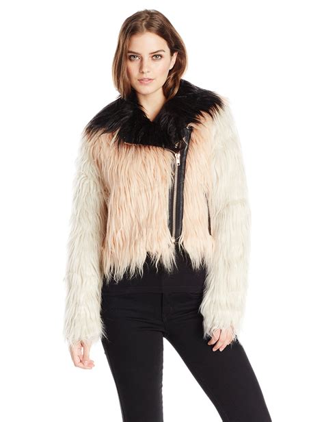We Are Obsessed With This Chaser Color Blocked Faux Fur Moto Petal