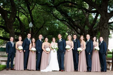 Loved The Navy Blue And Soft Dusty Pink Wedding Party Attire Top