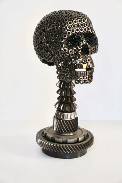 Large Industrial Skull Sculpture Savage Metal Llc