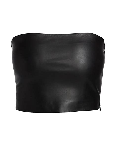 Susana Monaco Faux Leather Tube Top In Black Lyst