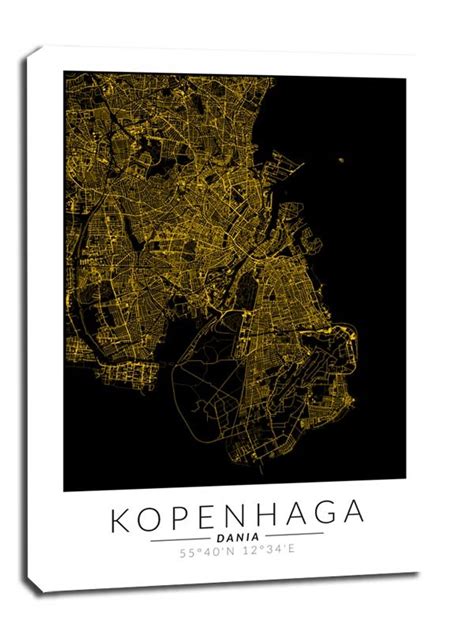 Obraz Na Płótnie Galeria Plakatu Kopenhaga Złota Mapa 50x70 Cm Galeria Plakatu Sklep