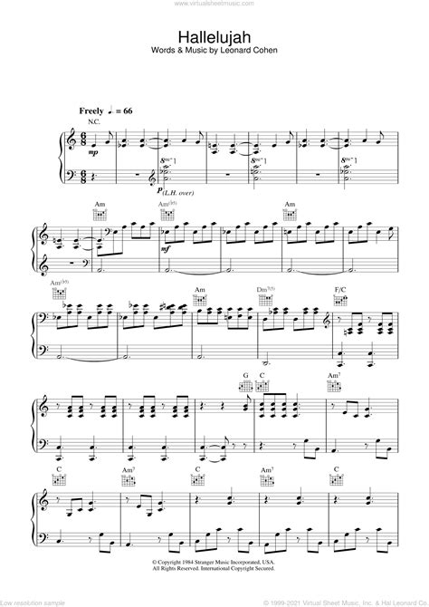 Free sheet music pdfs for educational purposes only. Buckley - Hallelujah sheet music for voice, piano or guitar PDF