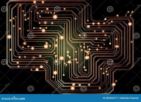 High Tech Electronic Circuit Board Background Neural Network AI