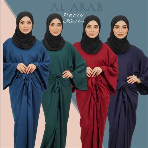 muslimah jubah dress pario kaftan kaftan pario ready stock free size shopee malaysia