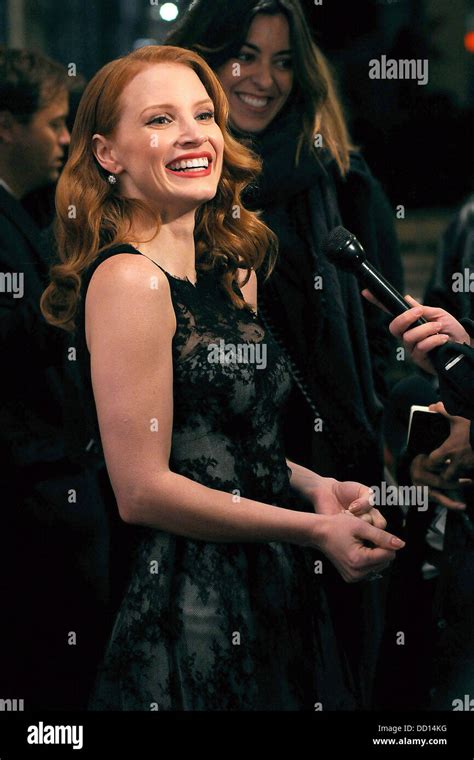 Jessica Chastain At The New York Premiere Of Coriolanus Shown At The Paris Theater Red