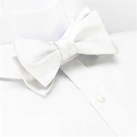 Self Tie Plain White Silk Bow Tie The Tie Store