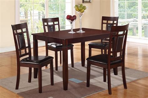 Dining table and chairs set 4, glass kitchen table and 4 faux leather foam high back padded chairs modern furniture sets for dining room, kitchen, office, lounge, grey 4.1 out of 5 stars 53 £175.99 £ 175. 5 Piece Small Kitchen Table Dining Set | Affordable Home ...