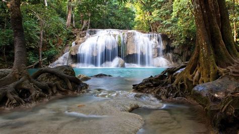 Waterfall Erawan National Park Thailand 017458