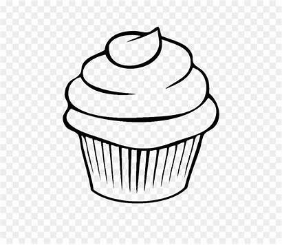 Cupcake Drawing Clipart Coloring Line Clip Muffin