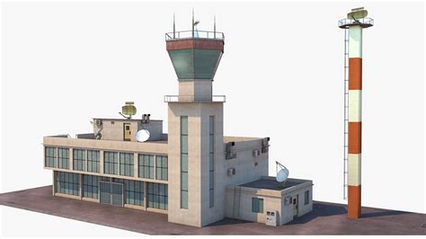 3d Model Airport Terminal Control Tower Vr Ar Low Poly Cgtrader