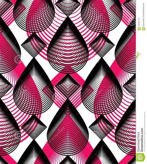 Vector Bright Stripy Endless Overlay Pattern Art Continuous Geo Stock