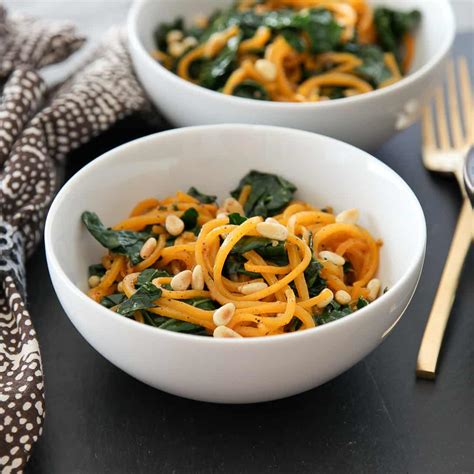 Butternut Squash Noodles With Brown Butter And Kale Snixy Kitchen
