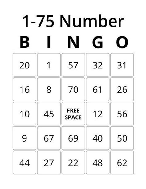 1 75 Number Bingo In 2021 Custom Bingo Cards Bingo Card Generator