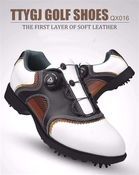 Mens Golf Shoes White Brown Wide Choose Size Mens Golf Shoes