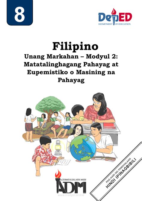 Modyul Sa Filipino Grade 8 Unang Markahan Lahat Ng Uri Ng Mga Aralin