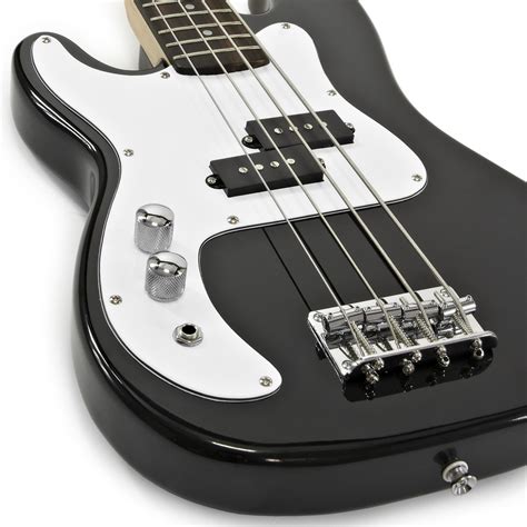 3 4 La Left Handed Bass Guitar By Gear4music Black Nearly New Na