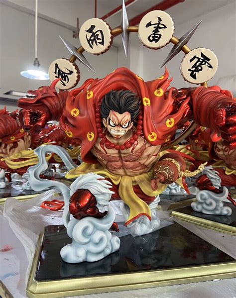 One Piece Monkey D Luffy Statue Gear Fourth Kabuki Suit Painted In