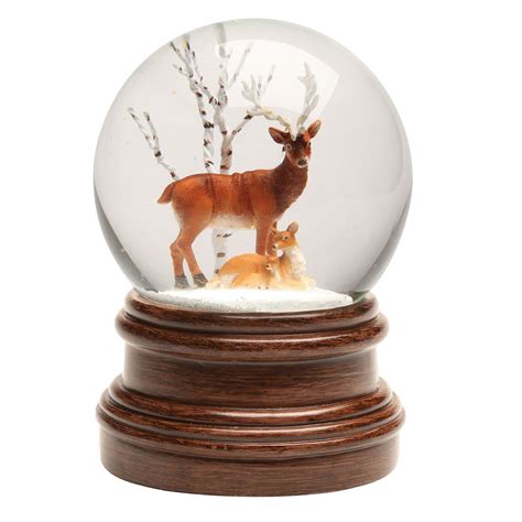 Art And Artifact Animal Snow Globe Wind Up Musical Snow Globe Deer