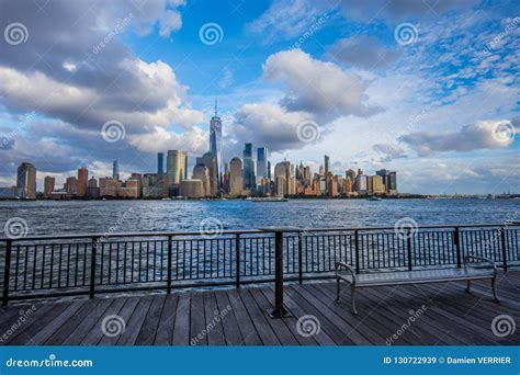 Manhattan Skyline View From Jersey City Waterfront Stock Image Image