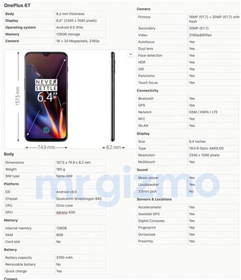 Oneplus 6t Full Specifications Leaked Details And Launch Igyaan Network