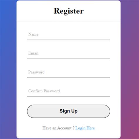 Create A Pure Css Sign Up Form Registration Form In Html