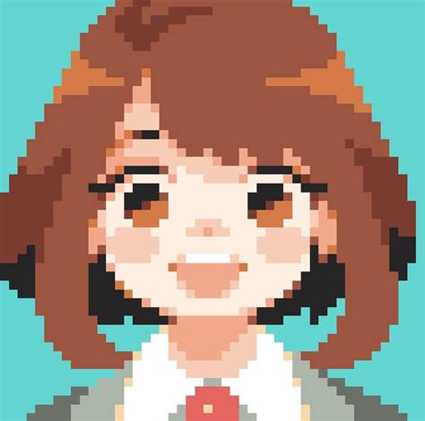 Pixel Art Uraraka V2 By Me Again Rbokunoheroacademia