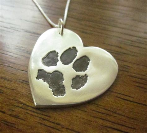 Heart Paw Print Pendant Made From Your By Customsilverpendants 7500