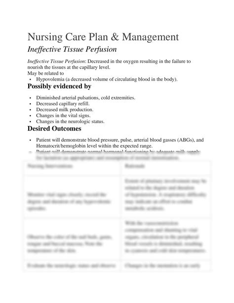 SOLUTION Early Postpartum Hemorrhage Nursing Care Plan And Management Studypool