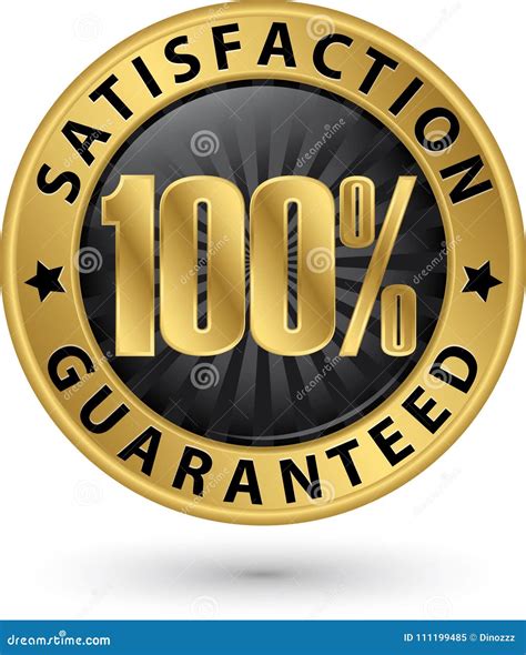 100 Percent Customer Satisfaction Guaranteed Golden Sign With Ri Stock