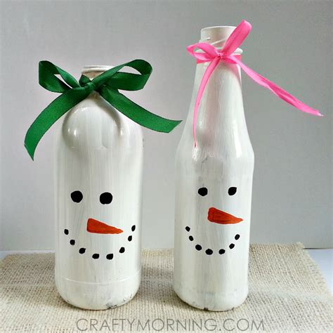 Turn Bottles Into Snowmen Crafty Morning