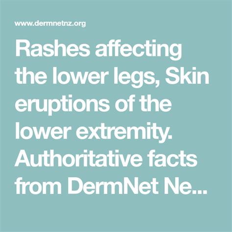 Rashes Affecting The Lower Legs Skin Eruptions Of The Lower Extremity