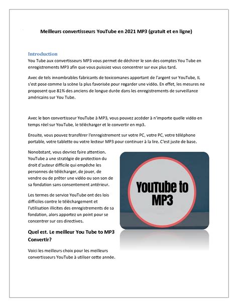 Solution Meilleurs Convertisseurs Youtube En 2021 Mp3 Studypool