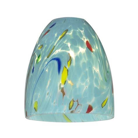 Turquoise Art Glass Shade Lipless With 1 5 8 Inch Fitter Opening At