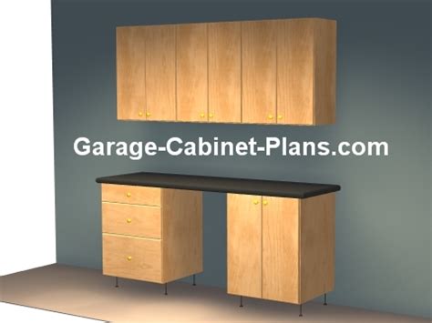 Homemade garage cabinet constructed from plywood and pegboard. 6 ft Plywood Garage Cabinet Plans - Garage Cabinet Plans