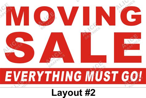 3ftx5ft Moving Sale Everything Must Go Banner Alice Graphics