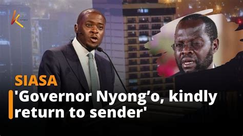 Return To Sender Sakaja Calls Out Gov Nyongo Over Plans To Bring Kisumu Protestors To Nairobi