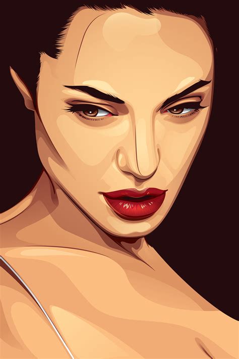 Angelina Jolie Vector Halftone Style On Behance