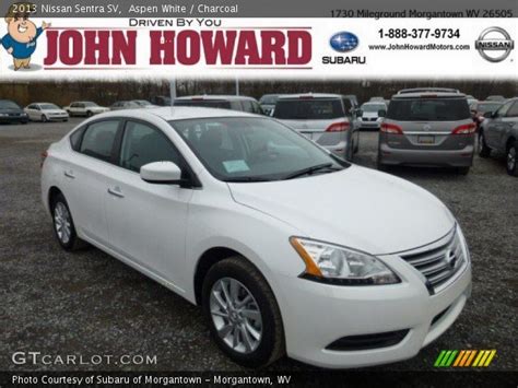 Aspen White 2013 Nissan Sentra Sv Charcoal Interior