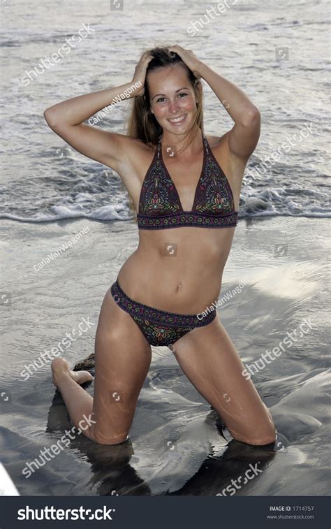 Bikini Clad Woman On Beach Stock Photo Shutterstock